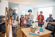 Aurel Riek (Trompeter, Mitte), seine Freunde und seine Geschwister veranstalten jedes Jahr einen Anlass, um Geld für Unicef zu sammeln. (Bild: Manuela Jans-Koch (Sarnen, 27. März 2019))