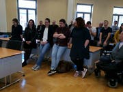 Angespannte Gesicher bei der SP während der Verkündung. (Bild: Nicole D'Orazio