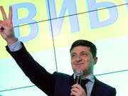 Mit Abstand die meisten Stimmen hat der Komiker Wolodimir Selenski geholt (Bild: KEYSTONE/EPA/STEPAN FRANKO)