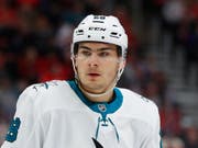 Timo Meier erzielte gegen Chicago bereits sein 23. Tor in der laufenden NHL-Saison (Bild: KEYSTONE/AP/PAUL SANCYA)