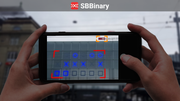 Mit der App lässt sich die binäre Uhr scannen. Das SBB-Logo dient als Referenzgrösse. (Bild: PD)