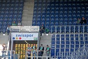 Bereits am 28. September 2014 blieb der St. Galler Anhang dem Gästesektor fern. Er verbrachte das Spiel vor dem Stadion. (Bild: Philipp Schmidli)