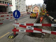 Die Baustelle entlang der Südseite