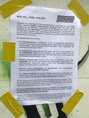 Dieses Infoblatt wurde beim letzten Heimspiel im Kybunpark in St. Gallen angebracht.