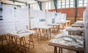 In der Konvikthalle sind sämtliche eingereichten Architekturvorschläge zu besichtigen.