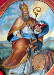 Eine Darstellung von St.Otmar mit Abtstab und Weinfässchen aus Süddeutschland. (Bild: PD)
