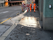 In der Stadt St.Gallen ist es am Montag zu einem weiteren Wasserrohrbruch gekommen. (Bild: Stapo SG)