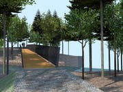 Diese Visualisierung zeigt, wie der Murgsteg nach der Fertigstellung aussehen soll. (Bild: PD/BHA-Team)