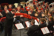 Die Liberty Brass Band Ostschweiz konzertierte im Thurgauerhof-Saal unter der Leitung des Thurgauers Stefan Roth. (Bild: Mario Testa)