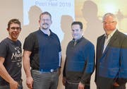Der Vorstand des Thurgauer Fischereiverbandes: Roger Hengartner, Samuel Fritschi, Daniel Kälin und Präsident Christoph Maurer. (Bild: Margrith Pfister-Kübler)