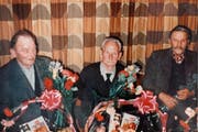 Mathäus Vetsch, Hans Spitz und Emil Hardegger als Gründer des OV Gams im Jahr 1992, es fehlt Josef Scherrer. (Bilder: Archiv OV Gams)