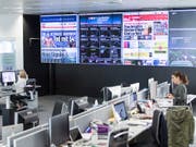 Der News-Room der Blick-Gruppe wird in den nächsten Monaten umgebaut. Es werden Studios für den Einsteig ins TV-Geschäft eingerichtet. (Bild: KEYSTONE/EQ IMAGES/DOMINIK BAUR)