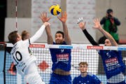 Zu Saisonbeginn verloren Ewoud Gommans (links) und Amriswil im Supercup gegen Lausanne. (Bild: Anthony Anex/KEY, Gümligen, 7. Oktober 2018)