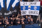 «21 Jahr sind gnueg»: Für das Empfinden der Zuger Fans wäre 2019 höchste Zeit für den nächsten Meistertitel nach 1998. (Bild: Urs Lindt/Freshfocus, Bern, 11. April 2019)