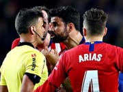 Zu nahe am Schiedsrichter, zu viele Worte: Die Saison ist für Diego Costa vorbei (Bild: KEYSTONE/EPA EFE/ALBERTO ESTEVEZ)