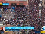 Tausende begleiteten den Sarg des erschossenen Rappers Nipsey Hussle durch Los Angeles. (Bild: KEYSTONE/AP ABC7)