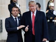 Der französische Präsident Emmanuel Macron hat den US-Präsidenten Donald Trump erneut nach Frankreich eingeladen. (Bild: KEYSTONE/EPA POOL/IAN LANGSDON)