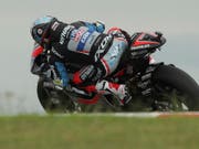 Die Konkurrenz sieht Pole-Mann Marcel Schrötter am Start nur von hinten (Bild: KEYSTONE/AP/NICOLAS AGUILERA)