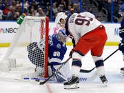 Matt Duchene (Nummer 95) war mit vier Skorerpunkten die grosse Figur bei den Columbus Blue Jackets (Bild: KEYSTONE/AP/CHRIS O'MEARA)