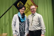 Hanspeter Schuler, der Präsident des Urner Jägervereins, freut sich, dass mit Claudia Schnellmann aus Seedorf erstmals eine Frau im Vorstand mitwirken wird. (Bild: Georg Epp, Altdorf, 12. April 2019)