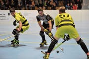 Joshua Imhof (am Ball) trifft gegen Genf doppelt. (Bild: Urs Hanhart, Seedorf, 11. November 2018)