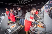 Hitze, Fleisch und Leidenschaft: die Schweizer Einzelgrill-Meisterschaften an der Offa St. Gallen. (Bild: Urs Bucher)