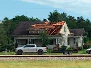 In Texas hat am Samstag (Ortszeit) ein Tornado gewütet. (Bild: KEYSTONE/AP College Station Eagle/LAURA MCKENZIE)