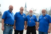 Ein Teil des OV-Gams-Organisationskomitees, von links Franz Haldner jun. (Präsident), Marcel Haldner (Sekretär), Franz Haldner sen. (Festwirtschaft) und Paul Stoop (Bau/Dekoration). (Bild: Hansruedi Rohrer)