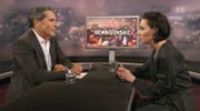 Roger Schawinski und Salomé Balthus während der Sendung, die vor einer Woche ausgestrahlt wurde. (Bild: Screenshot SRF)