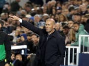 Real Madrids Trainer Zinedine Zidane muss sich mit seinem Team in Leganes mit einem 1:1 begnügen (Bild: KEYSTONE/EPA EFE/KIKO HUESCA)