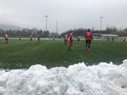 Die Partie konnte trotz winterlicher Verhältnisse auf dem Gründenmoos ausgetragen werden. (Bild: PD)