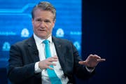 Brian Moynihan, CEO der Bank of America während einer Podiumsdiskussion am diesjährigen WEF in Davos. Bild: Gian Ehrenzeller/Keystone (22. Januar 2019)