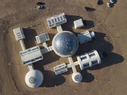 Die Mars-Simulationsbasis C-Space in der Wüste Gobi öffnet für Besucher. (Bild: Keystone/EPA/HOW HWEE YOUNG)
