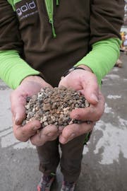 Das nicht-organische Material kann das Wasser besser speichern. (Bild: Rahel Hug, Rotkreuz, 12. April 2019)