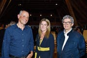 Paul Stahlberg, Evelyne Eberhart und Lukas Hoffmann stellten sich in der «Hirschenschüür» der Hohentanner Bevölkerung. (Bild: Manuel Nagel)