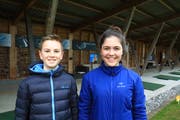 Mit Eifer bei der Sache: der Grabser Nino Marty und Annica Wenzel aus Gamprin. (Bild: Robert Kucera)