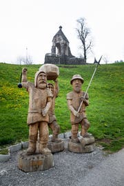 Idealisierter Erinnerungsort: Denkmal der Schlacht bei Morgarten. Bild: Manuela Jans-Koch (Morgarten, 13. April 2019)