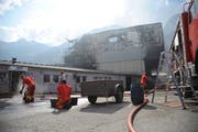 Die Werk- und Sporthalle Baldini war bis auf die Grundmauern niedergebrannt. (Bild: Urs Hanhart, Altdorf, 5.September 2018)