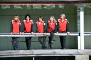 Nationalteam der Seniorinnen: Monika Lutz, Liliane Huwyler, Ursi Miller, Skip Chantal Forrer und Karin Sohmer vertreten die Schweiz an der Curling-WM in Stavanger. (Bild: PD)