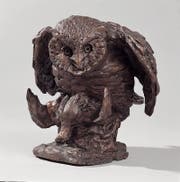 Eine Eule mit ihrer Beute. Bronzeplastik von Antonio Ligabue. (PD/Privatsammlung).