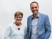 Brigitte Wolf von den Grünen und SP-Nationalrat Mathias Reynard wollen im Kanton Wallis mit Unterstützung der Christlichsozialen gemeinsam in den Ständeratswahlkampf ziehen. (Bild: KEYSTONE/ADRIEN PERRITAZ)