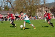 Eine Brühler Aktion in Richtung des Münsinger Tors. (Bild: SC Brühl - 20. April 2019)