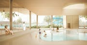 Visualisierung des Siegerprojektes für das neue Gossauer Hallenbad