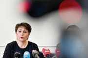 Franziska Roth anlässlich der gestrigen Medienorientierung. (Bild: Walter Bieri/Keystone (Aarau, 23. April 2019))