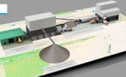 Visualisierung der geplanten Aushubwaschanlage. (Bild: PD)