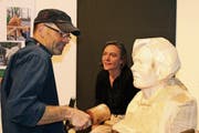 Dominik Hollenstein stellte drei Persönlichkeiten der St. Galler Holz- und Forstwirtschaft dar: hier Katharina Lehmann. (Bild: PD)