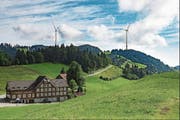 Nach dem Nein der Standeskommission kann der Windpark nicht gebaut werden. (Bild: Visualisierung: PD)