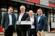 Von links: Thomas Wey (Verwaltungsrat), Markus Burgherr (Verwaltungsratspräsident), René Hantzsch (Geschäftsführer) und Stefan Moos (Verwaltungsrat und Geschäftsführer-Stellvertreter) (Bild: PD)
