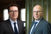 Finanzchef Benedikt Würth und Sicherheitsdirektor Fredy Fässler. (Bilder: Keystone, Michel Canonica)