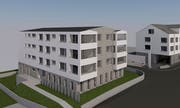 So könnte die geplante neue Überbauung an der Dorfstrasse 6 mit mehreren Eigentumswohnungen und einer Gemeinschaftspraxis aussehen. (Visualisierung: PD)